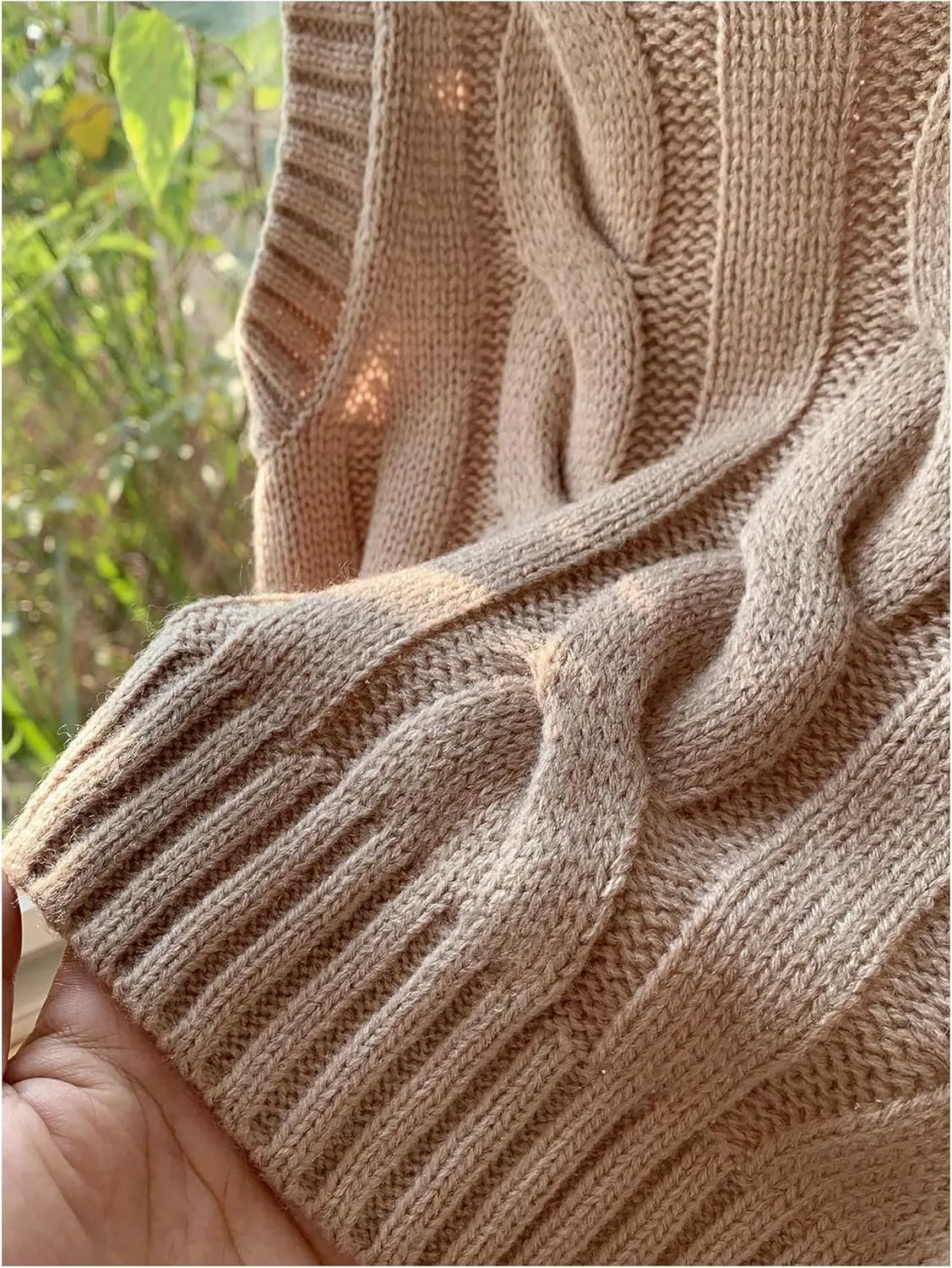 MakeMeChic Women's Cable Knit Crew Neck Sweater Vest Sleeveless Going Out Pullover Top