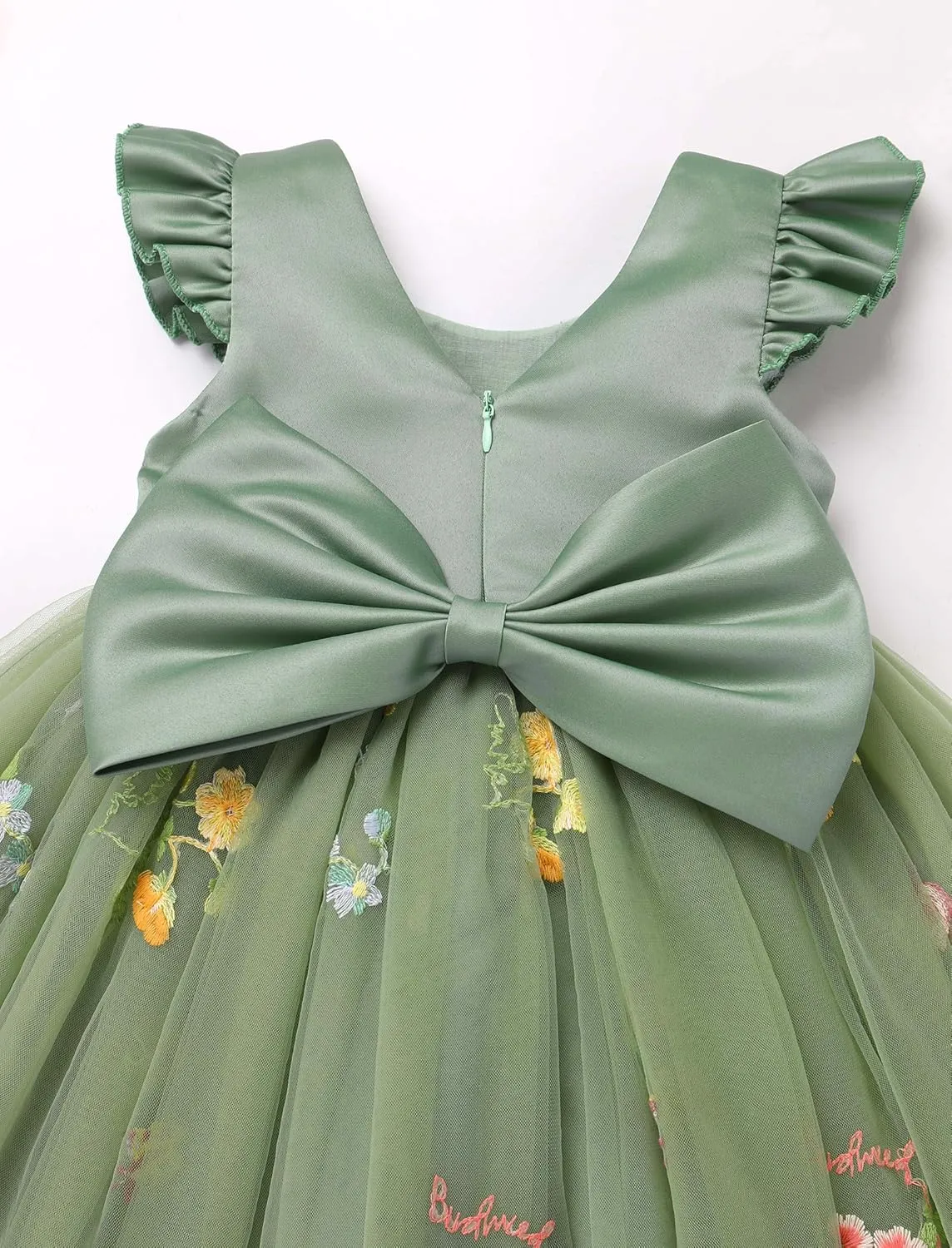 OBEEII Baby Girls Birthday Cake Smash Outfit Formal Baptism Photoshoot Tulle Dress Wedding Flower Girl Dress with Headband