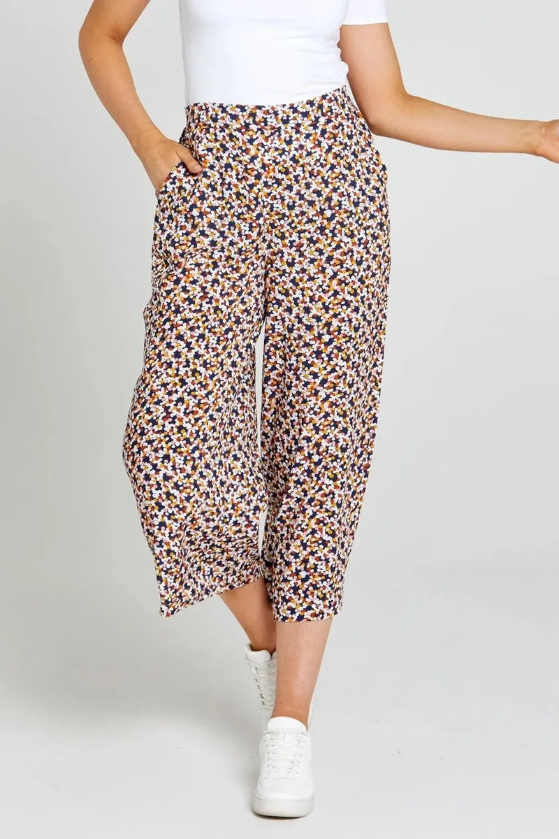Sass - Isobelle Wide Leg Pant - Navy Floral Ditsy