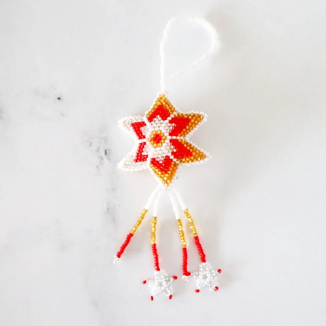 Star Ornament  | Hand-Beaded Guatemalan Christmas Ornaments