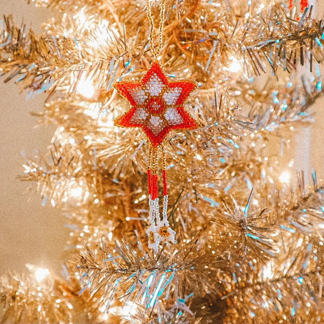 Star Ornament  | Hand-Beaded Guatemalan Christmas Ornaments