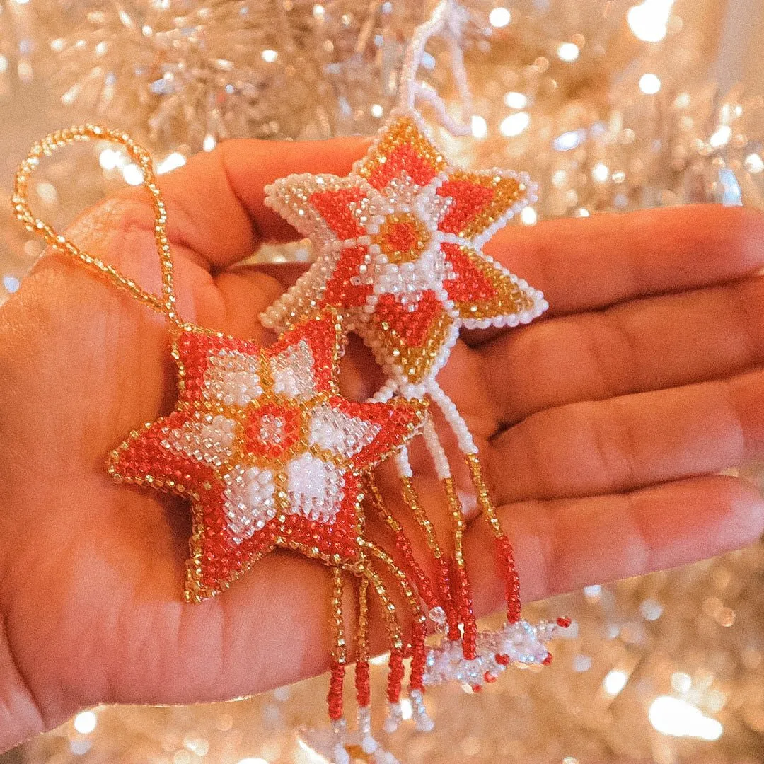 Star Ornament  | Hand-Beaded Guatemalan Christmas Ornaments