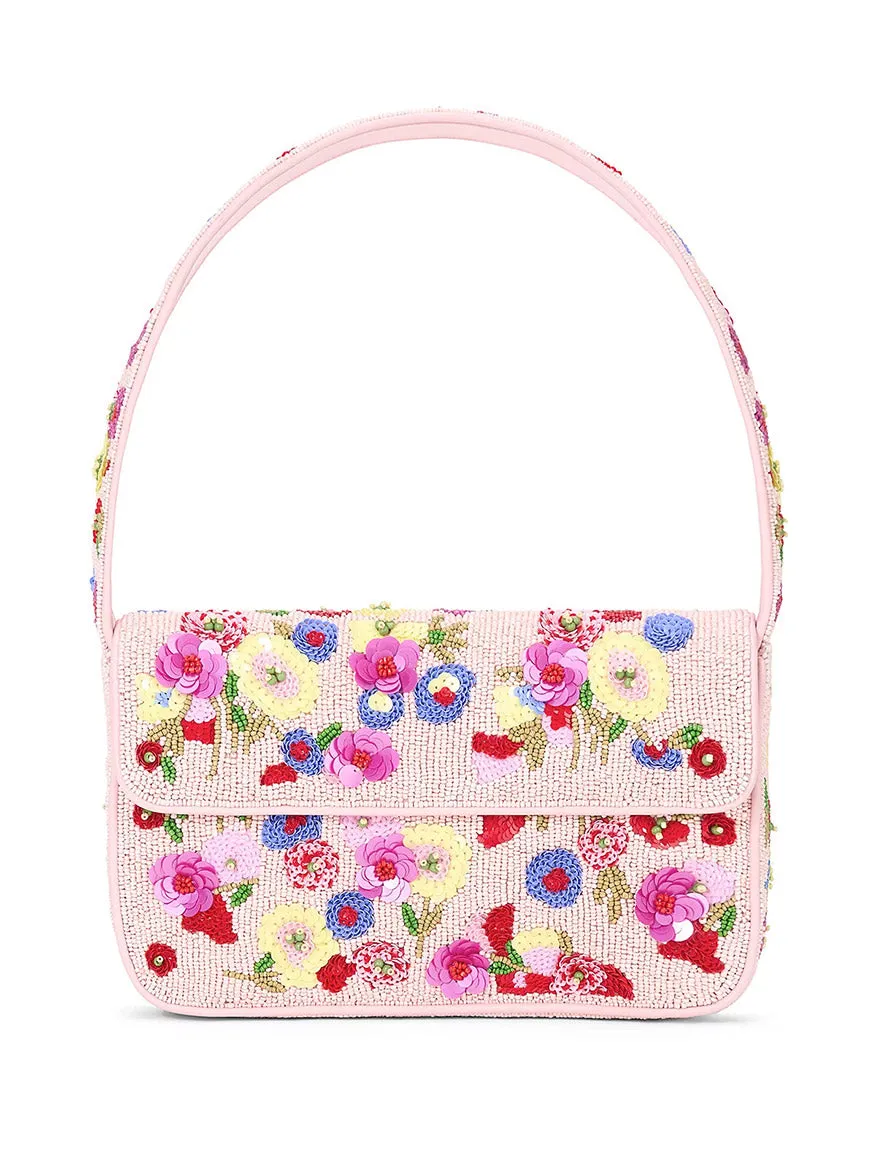 STAUD Tommy Beaded Bag in Wildflowers