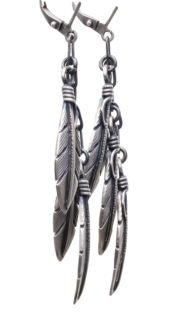 Sterling Silver Feather Earrings | Raymond Coriz