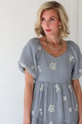 Sweetheart Embroidered Midi Dress