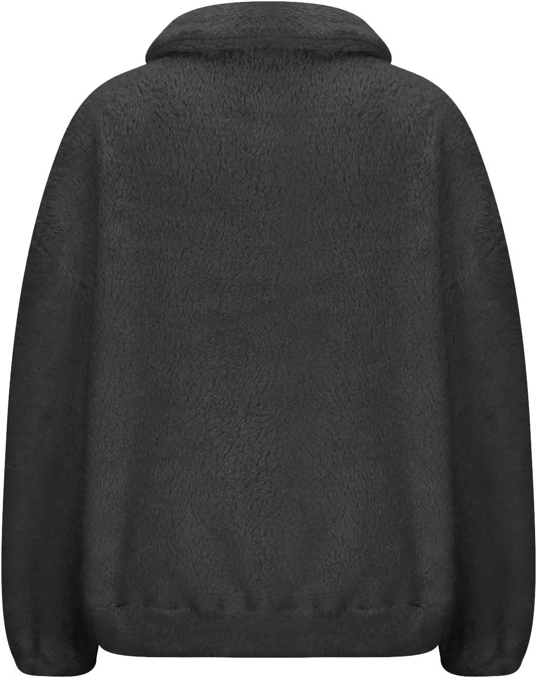 Uillui Womens Half Zip Sherpa Oversized Pullover Fuzzy Fleece Sweatshirt Jacket Fluffy Sweater Lapel Outerwear with Pockets