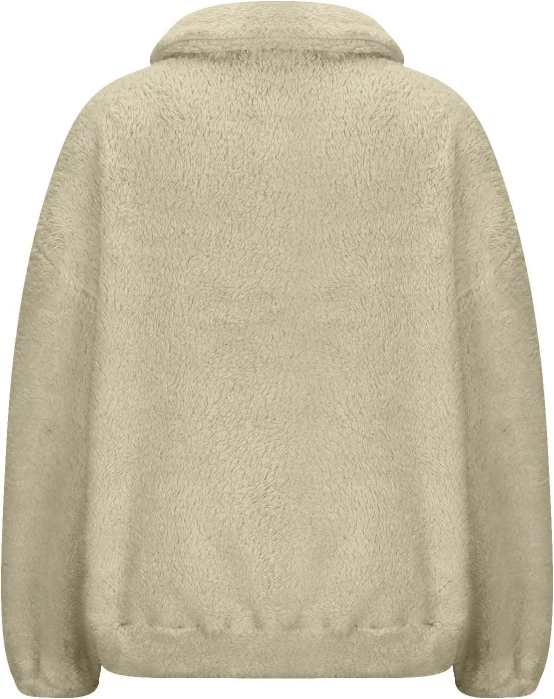 Uillui Womens Half Zip Sherpa Oversized Pullover Fuzzy Fleece Sweatshirt Jacket Fluffy Sweater Lapel Outerwear with Pockets