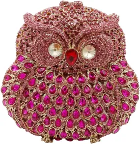 UMREN Cute Owl Clutch Women Crystal Evening Bags Luxury Handbag Rhinestone Wedding Party Purse