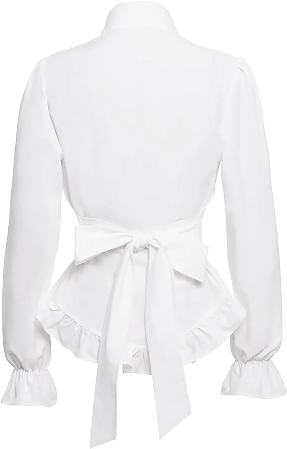 Victorian Blouse for Women Vintage Ruffle Long Sleeves Shirt Tops