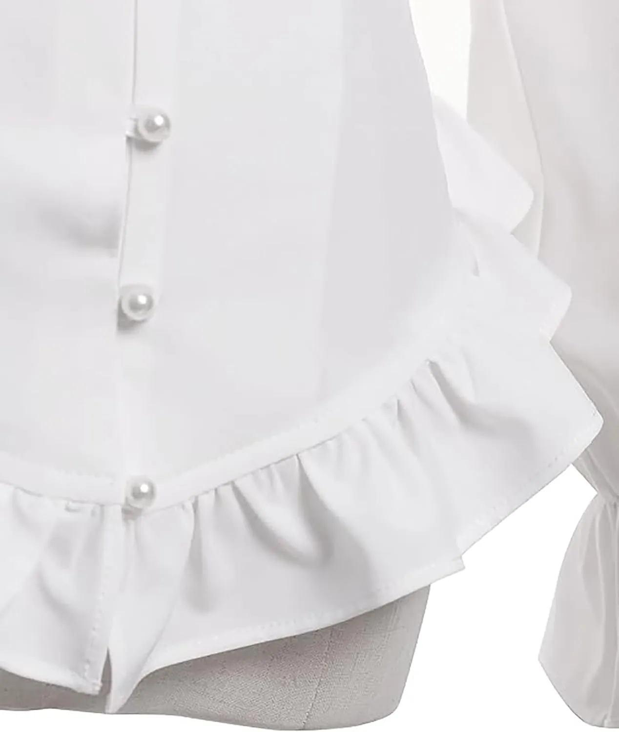 Victorian Blouse for Women Vintage Ruffle Long Sleeves Shirt Tops