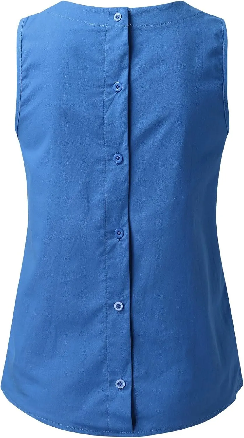 Women Tank Tops Fashion 2025 Ruffled Sleeveless Solid Color Comfy Shirts Vest Round Neck Summer Vacation Camisole