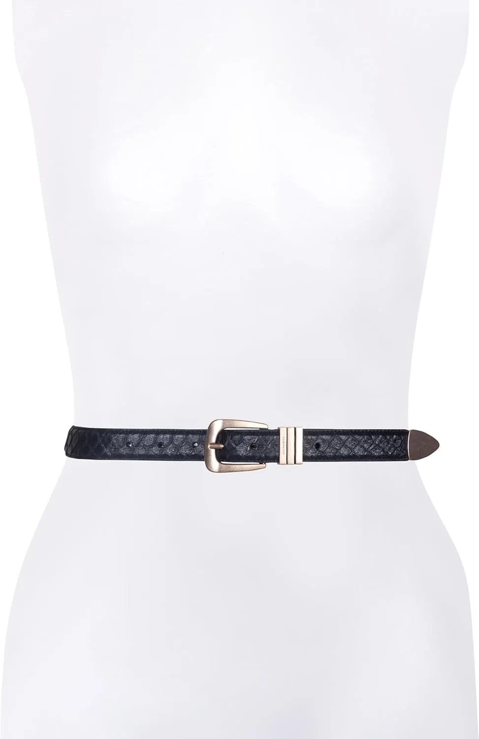 Women's 1 Inch Feather Edge Snake Belt with Triple Metal Keeper & Tip
