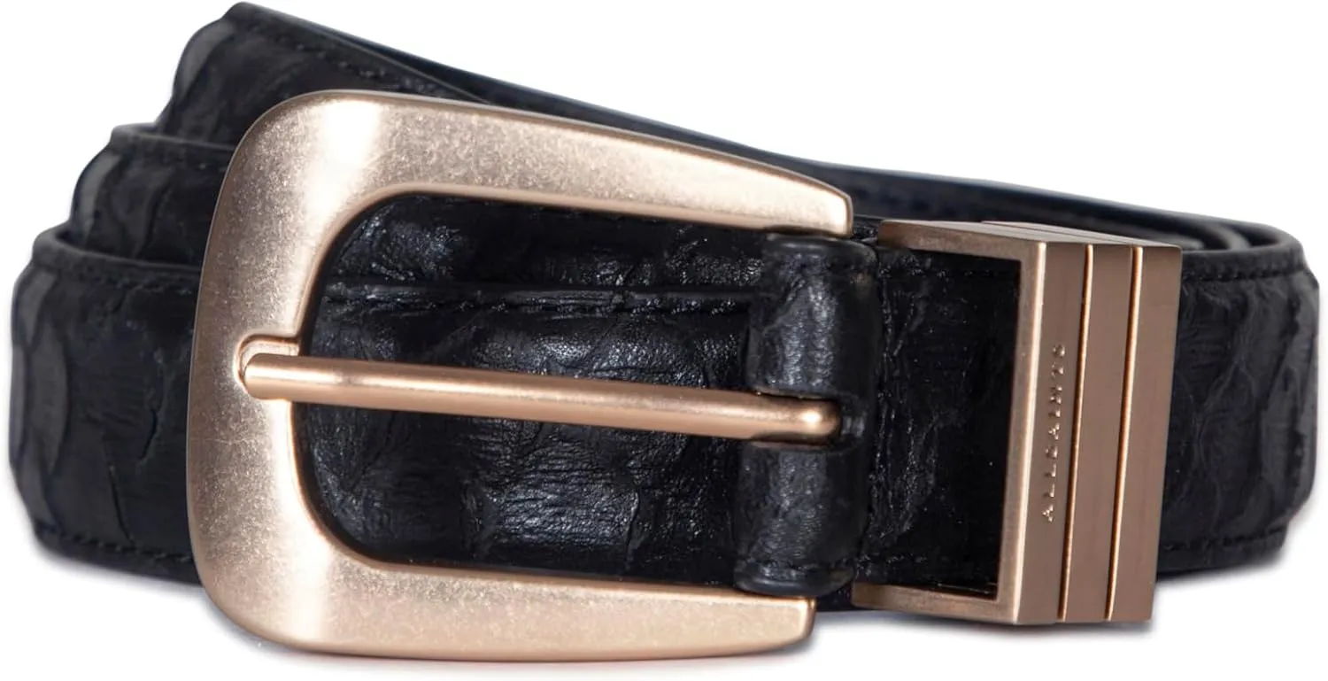 Women's 1 Inch Feather Edge Snake Belt with Triple Metal Keeper & Tip
