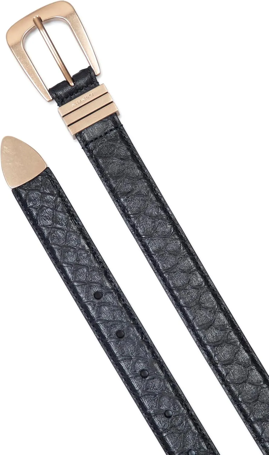 Women's 1 Inch Feather Edge Snake Belt with Triple Metal Keeper & Tip