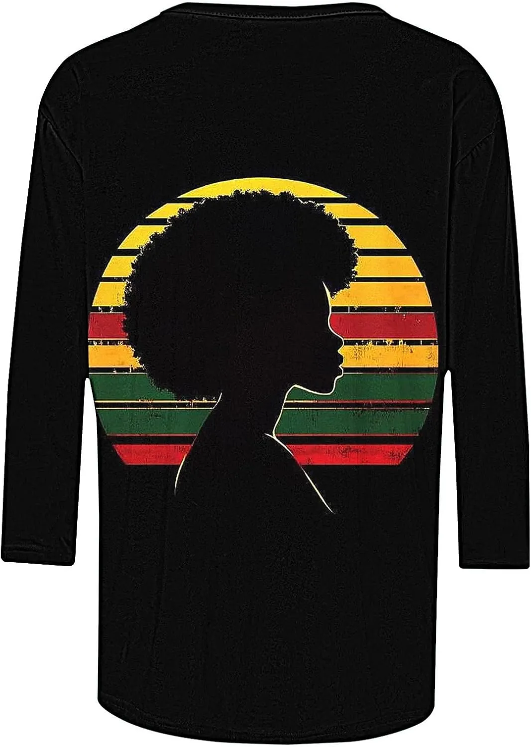 Womens Juneteenth Shirts African American Freedom 1865 Black Independence Day 3/4 Sleeve Summer Tops Plus Size