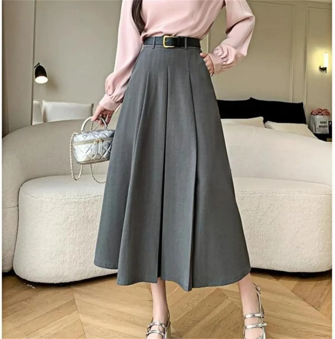 Women's Spring Summer Elegant Loose Umbrella Long Skirts High Waist Solid Casual A-Line Skirts