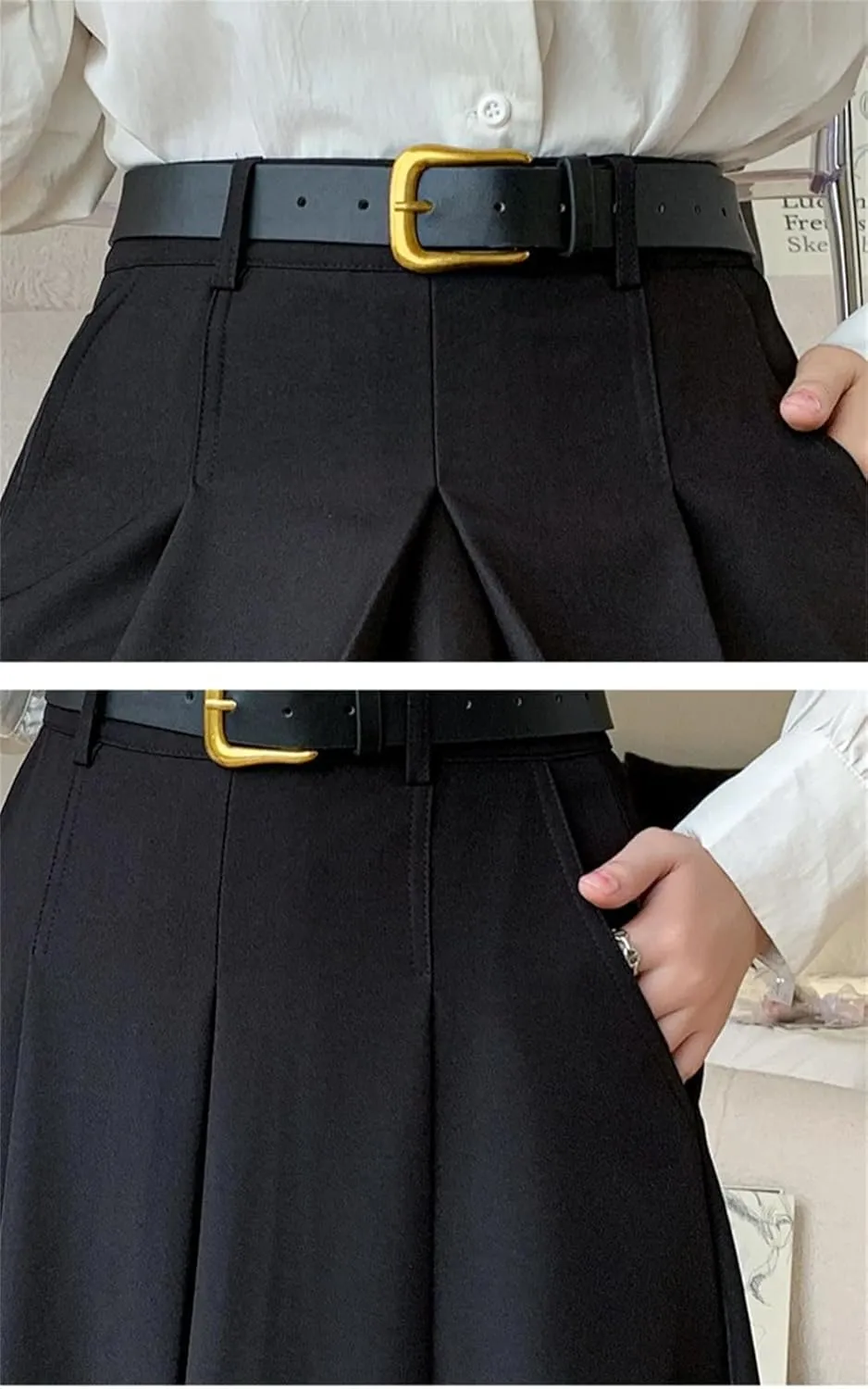 Women's Spring Summer Elegant Loose Umbrella Long Skirts High Waist Solid Casual A-Line Skirts